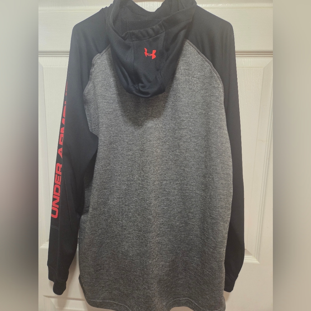 Under Armour Black and Gray Hoodie with Tangarine Accents - Picture 6 of 7